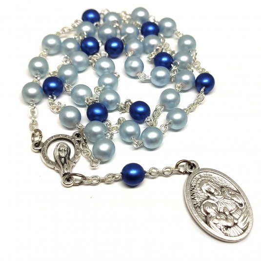 Ruženec modrý perlový Sv.Anna