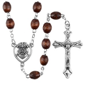 Ruženec fialový s gravírom ruže